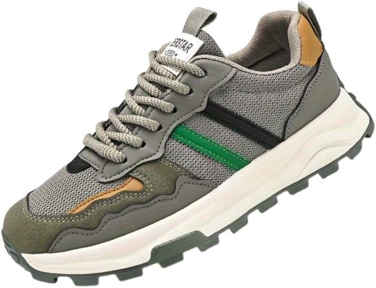 

Мужские кроссовки в ретро стиле - модные, дышащие, с низким верхом и шнуровкой, легкие для бега, подходят для походов и треккинга на открытом воздухе Hoalox, зеленый