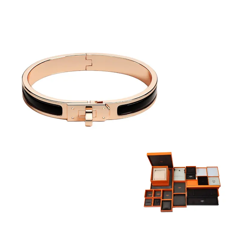 

HERMES Розовое золото Металлические эмалевые браслеты Unisex Rose Gold
