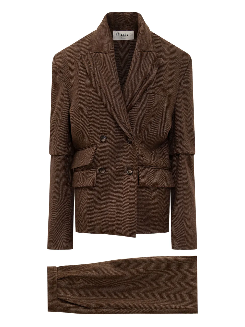 

Костюм Valerie с двубортным блейзером Batakovic Belgrade, коричневый