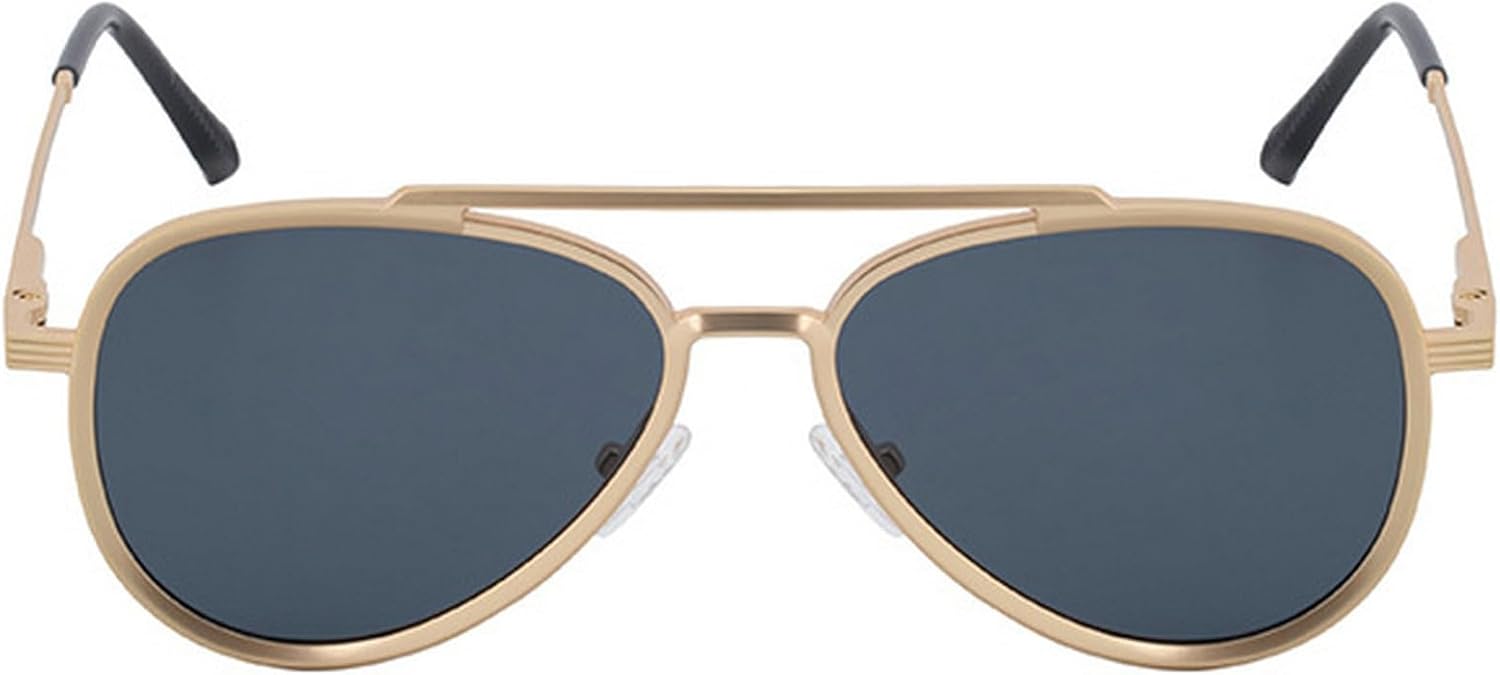 

Винтажные овальные металлические панк-солнцезащитные очки для мужчин 2025 года, роскошные солнцезащитные очки для вождения с двойным лучом, ретро-очки-пилот для мужчин mincl, Gold Gray