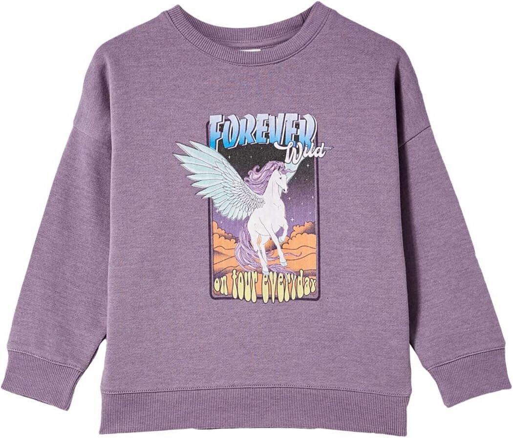 

Толстовка COTTON ON Sage Crew, цвет Dusk Purple Marle/Unicorn Band