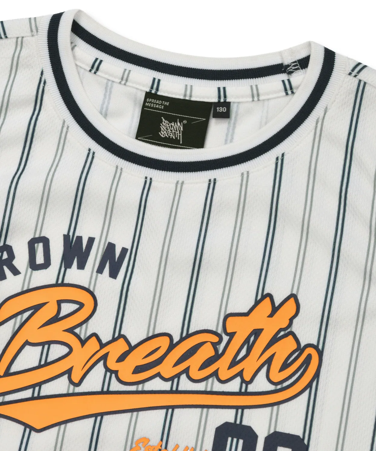 Детская майка в полоску с сетчатыми вставками белая от Brownbreath Kids — фото 4