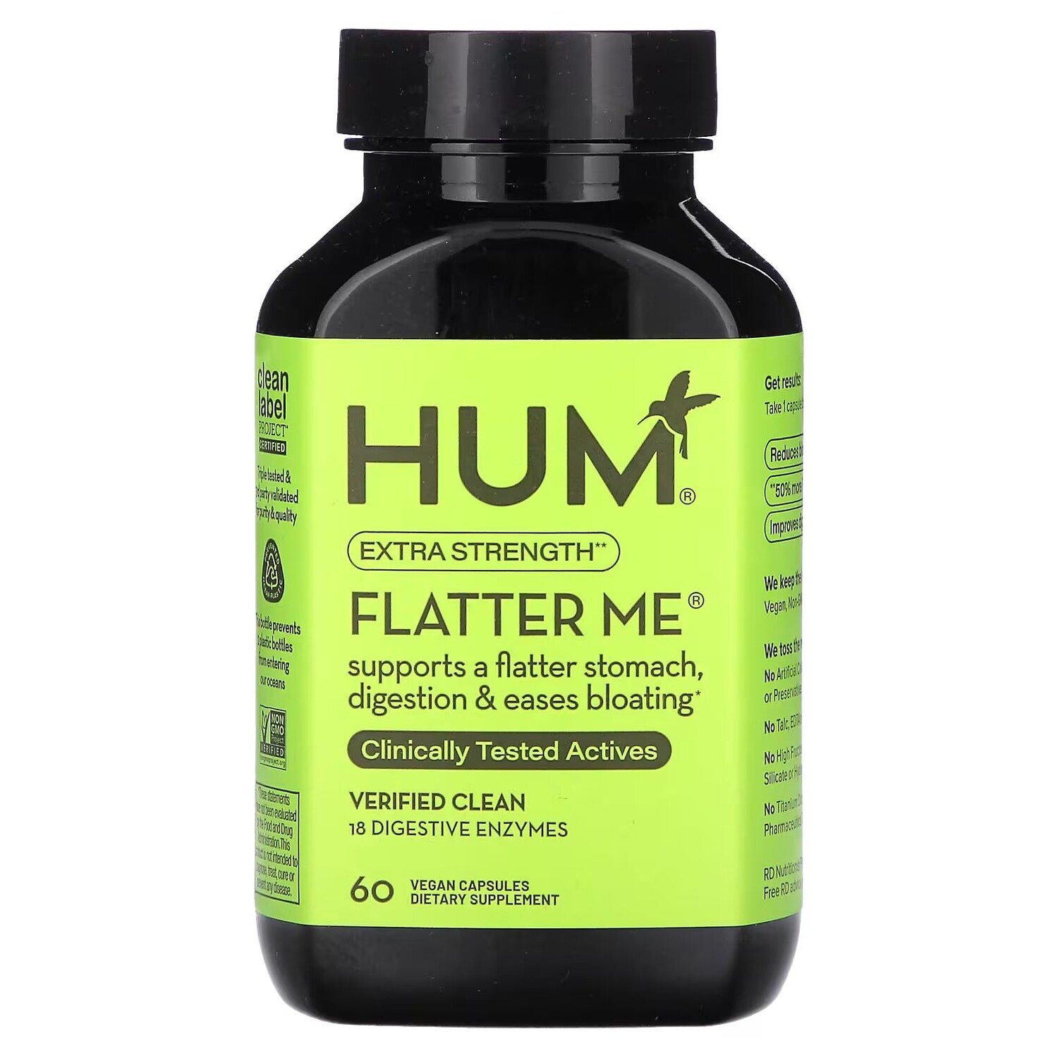 

Flatter Me, Дополнительная сила, 60 веганских капсул Hum Nutrition