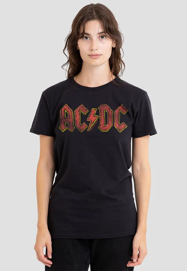 

Футболка с нарисованным от руки логотипом Ac/Dc, Black, Черный, Футболка с нарисованным от руки логотипом Ac/Dc, Black