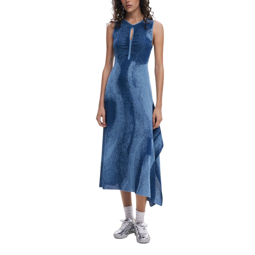 

Синее вискозное платье Desigual