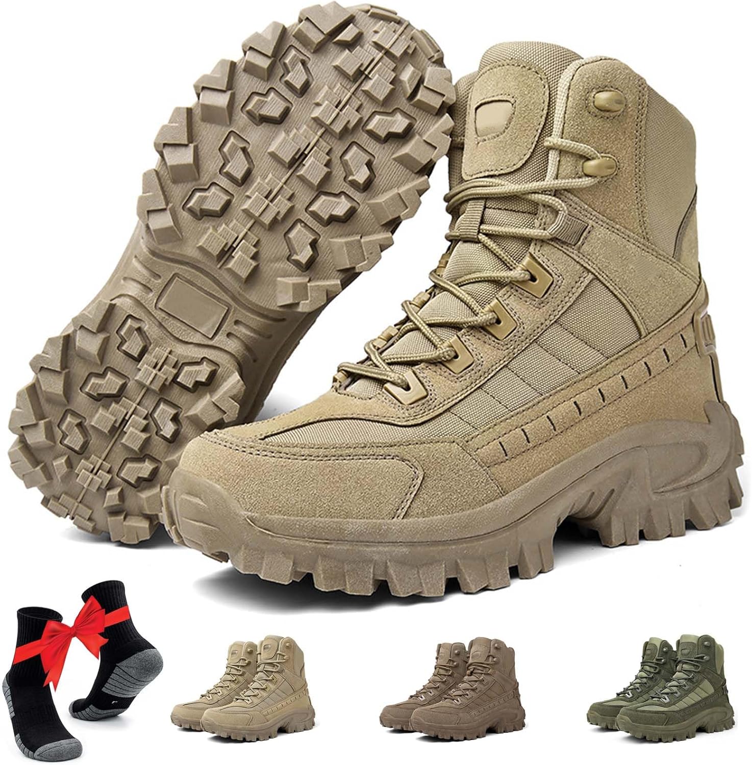 

Мужские ортопедические защитные ботинки OJEYDFU, водонепроницаемые ботинки для походов с поддержкой свода, тактические ботинки, устойчивые к проколам и растяжениям, хаки