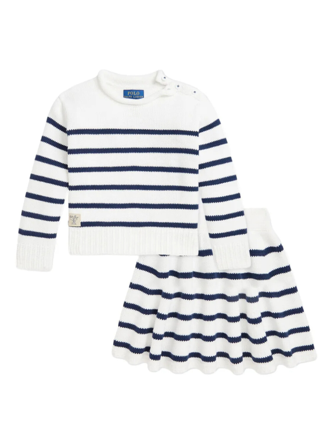 

Комплект из двух предметов в полоску POLO RALPH LAUREN KIDS, белый