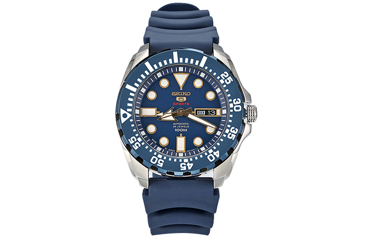 

SEIKO Часы 5 Collection Automatic Mechanical Movement Resin Strap Watch 43.3mm*13.3mm Men's Watch Blue Dial