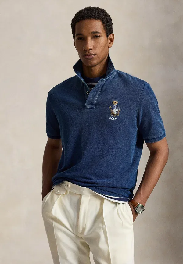Футболка поло Classic fit polo bear, Polo Ralph Lauren, ньюпорт/средний индиго — фото 3