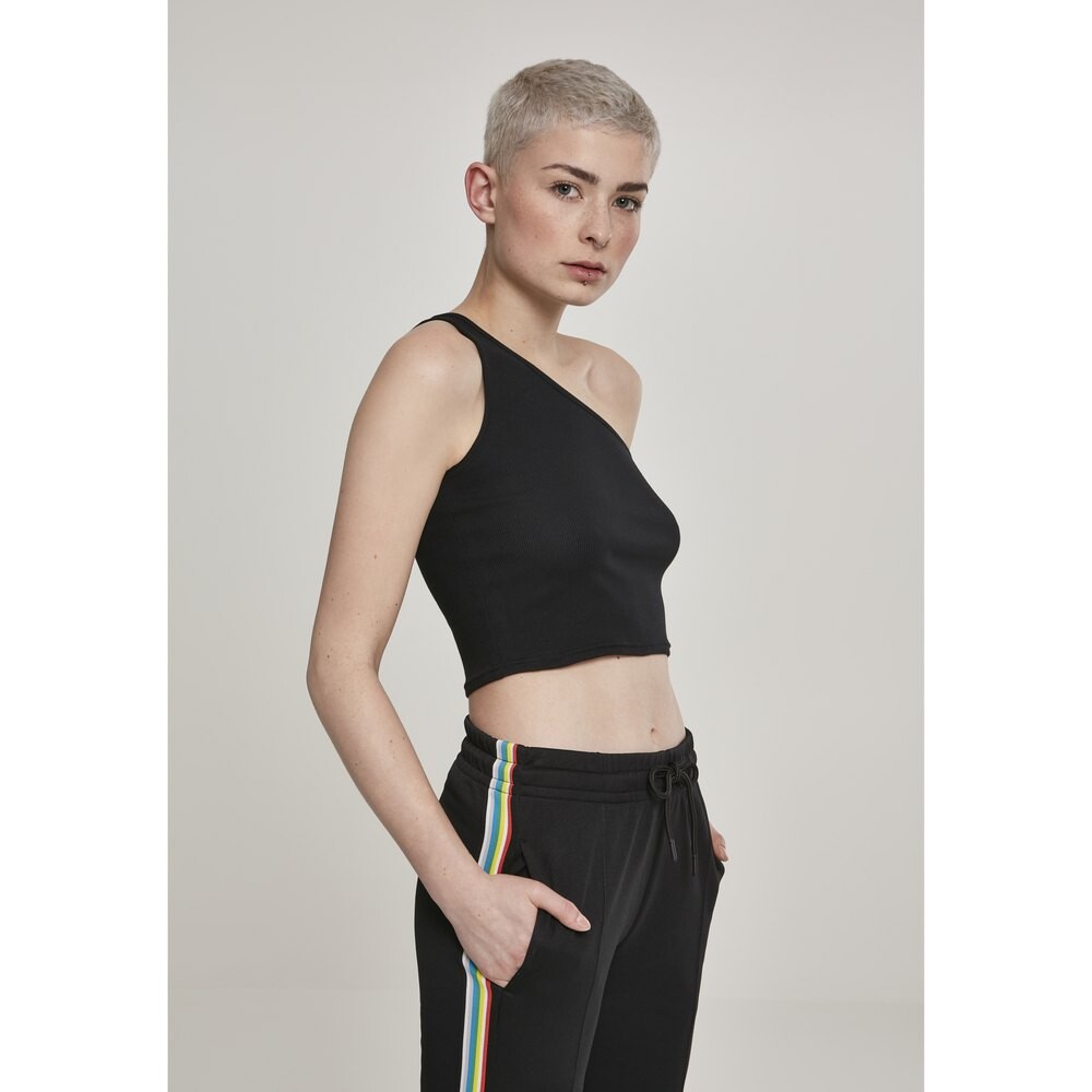 

Спортивный бюстгальтер Urban Classics Crop Top Asym, черный