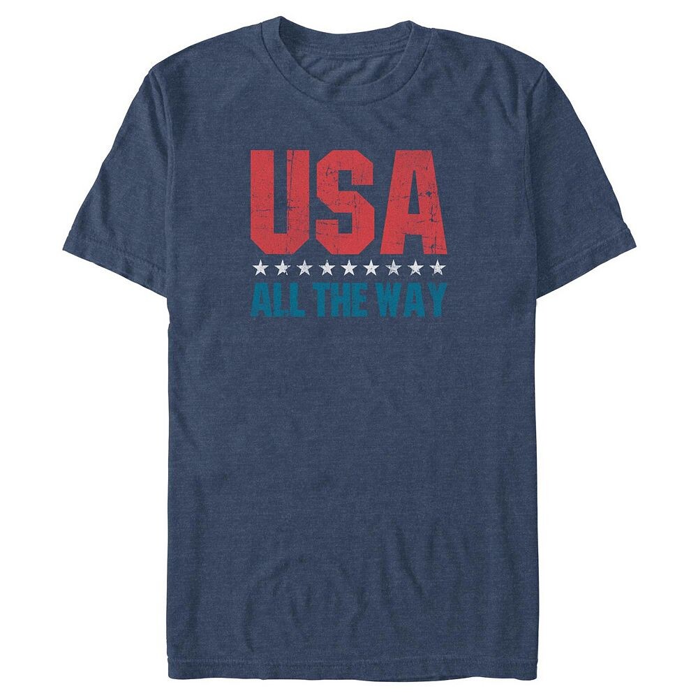 

Футболка Big & Tall USA All The Way с рисунком, цвет Navy Heather