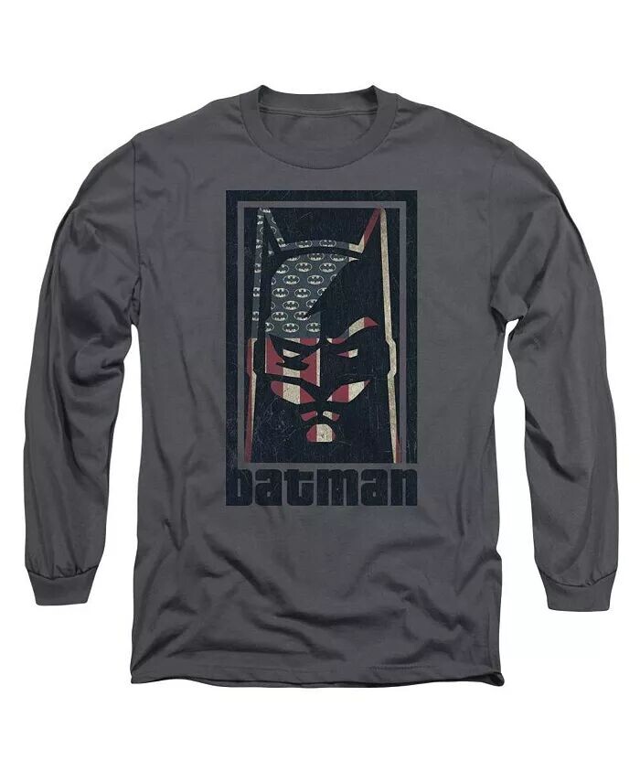 

Мужская американская футболка с длинным рукавом для взрослых Batman, серый