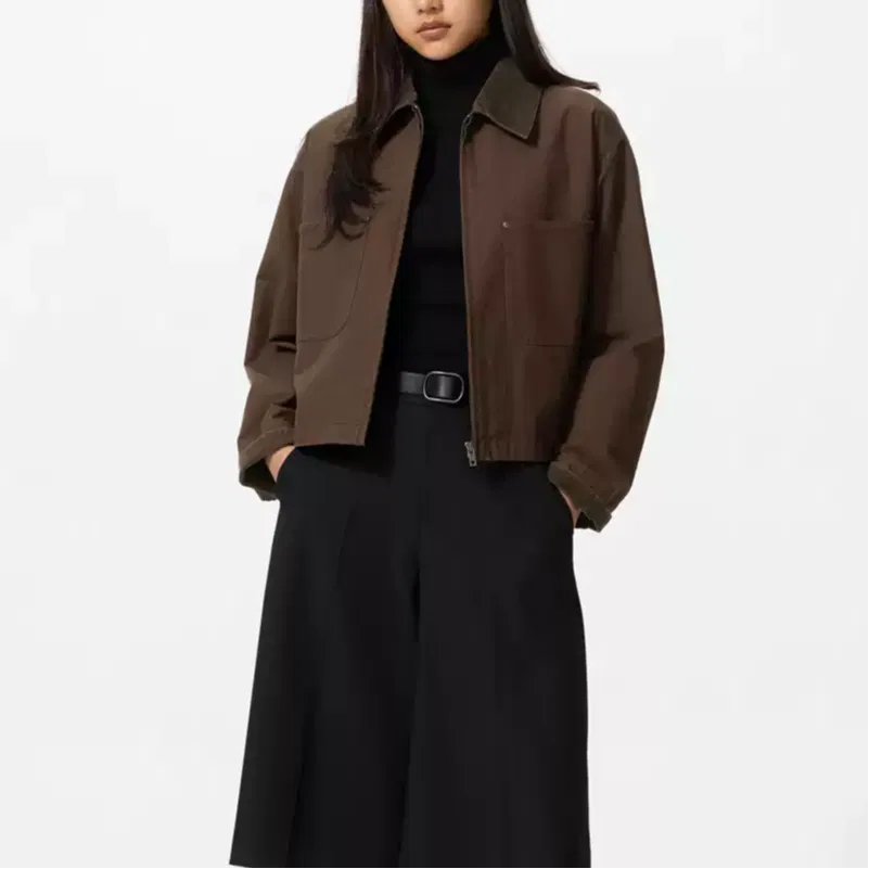 Куртка UNIQLO темно-коричневая — фото 3