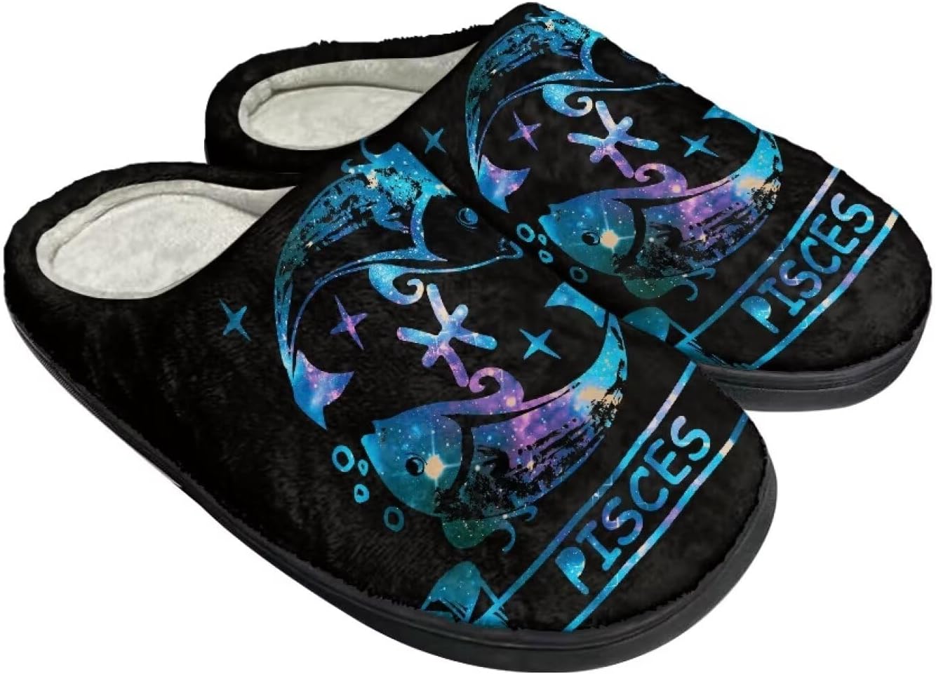 

Унисекс тапочки Howilath из фланели, с мультяшным узором психоделических животных, теплые, дышащие, с противоскользящей подошвой для дома, Gradient Galaxy Pisces