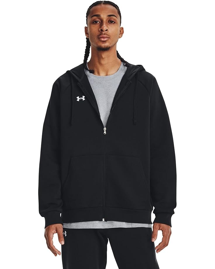 

Худи Under Armour Rival Fleece Full Zip, цвет Black/White