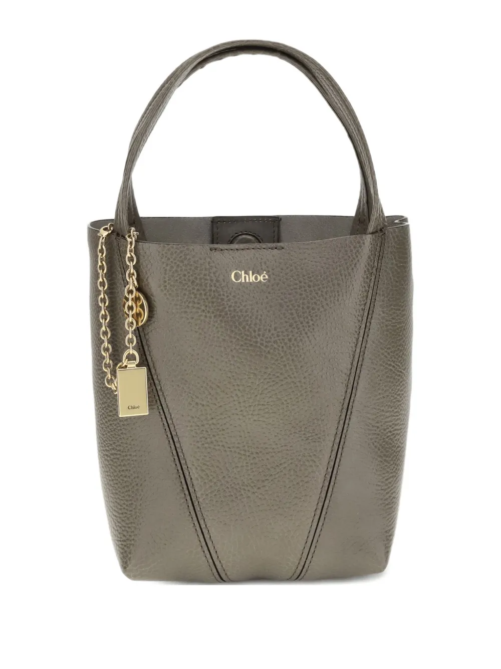 

Кожаная сумка на плечо с цепочкой CHLOÉ, серый