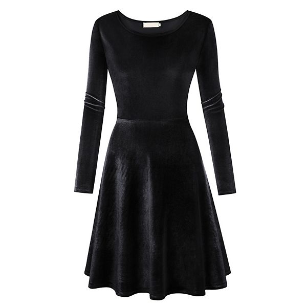 

Женское бархатное платье с длинными рукавами для коктейля и вечеринок Seoria, Black