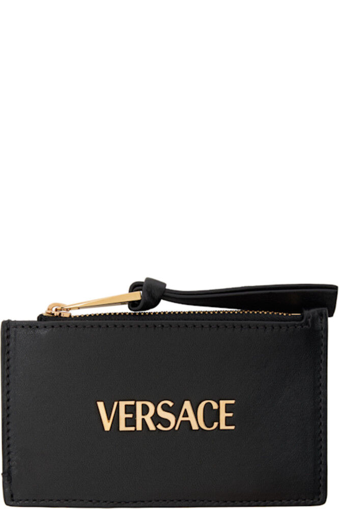 

Черный держатель для карточек с застежкой-молнией «Versace»