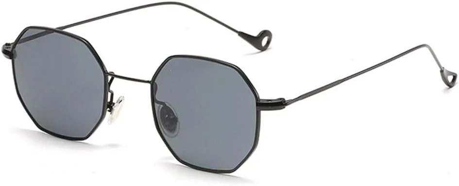 

Солнцезащитные очки в металлической оправе с зеркальными линзами для женщин, классические шестиугольные прозрачные солнцезащитные очки для мужчин, модные MTZJH, Black