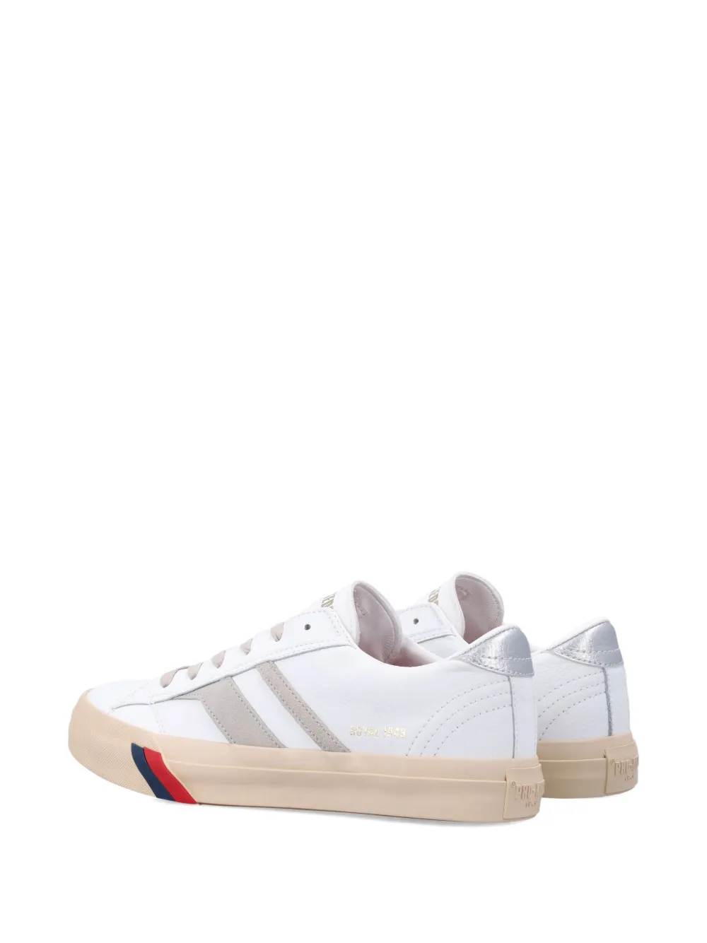 Кожаные кроссовки с полосатыми деталями Pro-Keds, белый — фото 4
