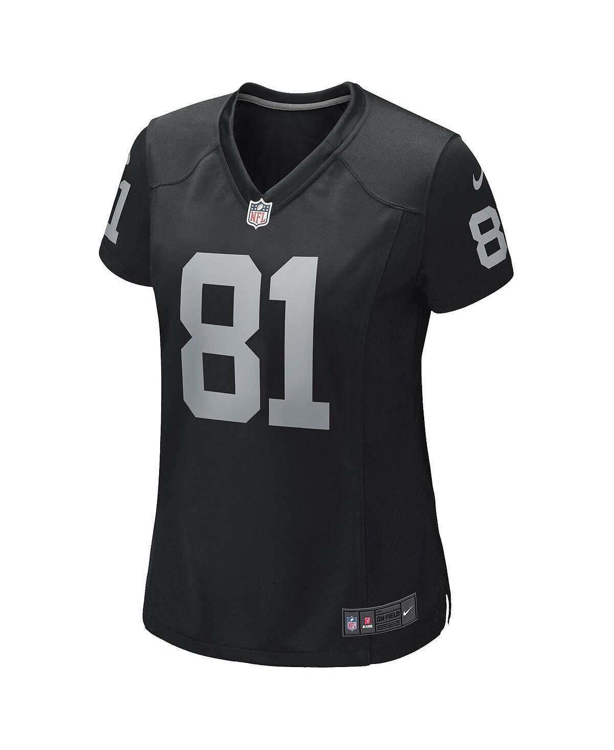 Женская черная майка для пенсионера Тима Брауна Las Vegas Raiders Game Nike, черный — фото 3
