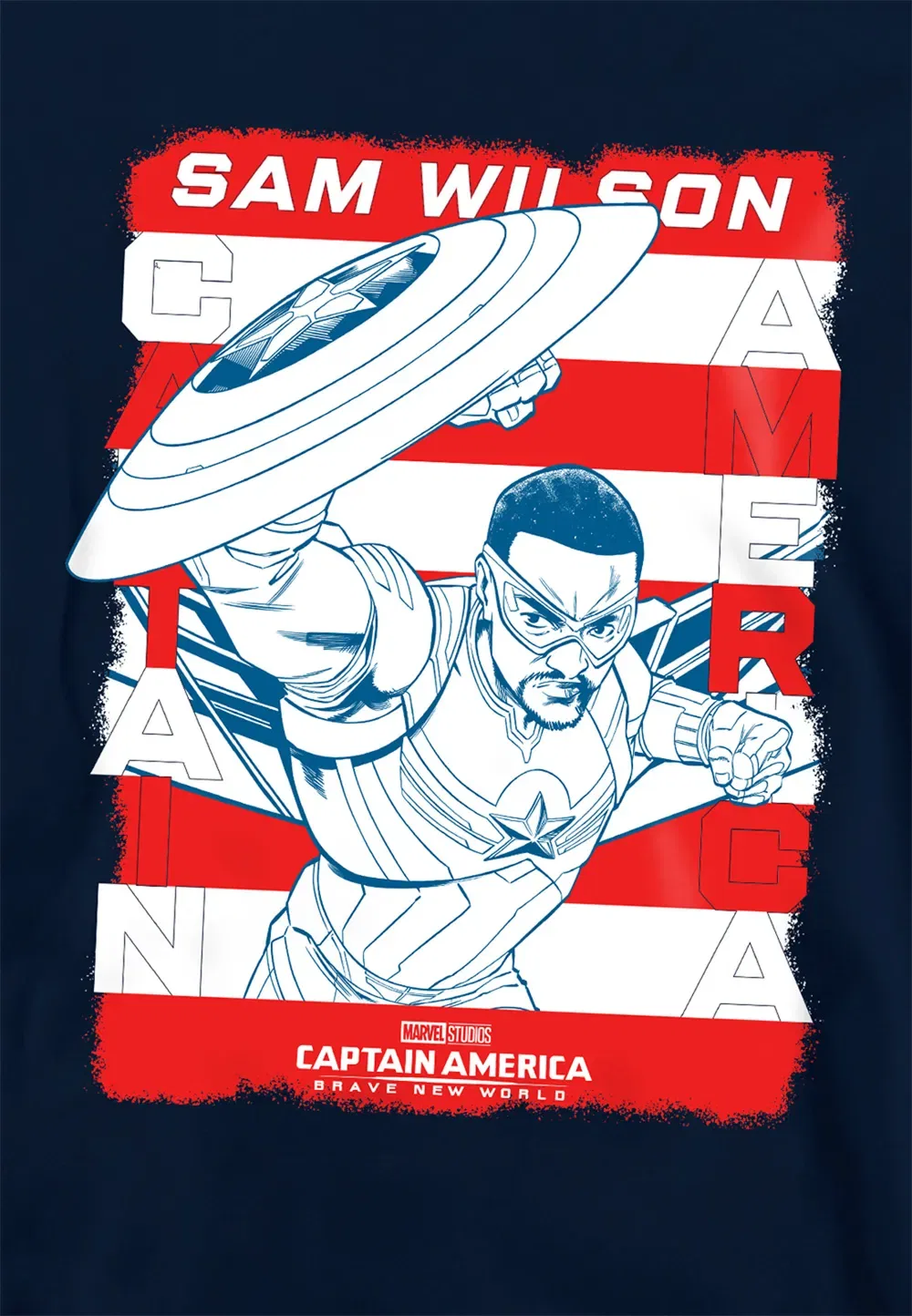 Детская худи Marvel Sam Wilson American Flag, темно-синий, темно-синий — фото 2