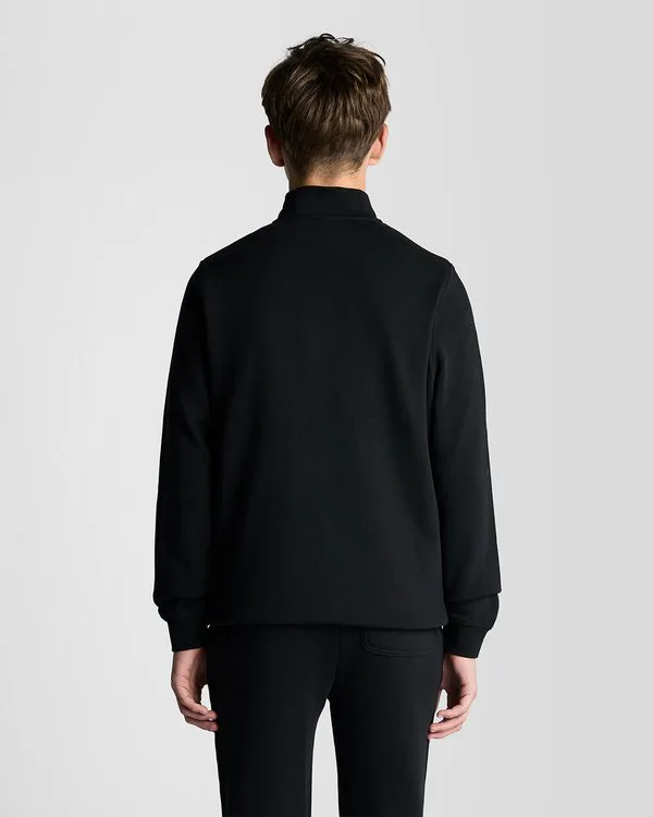 Унисекс толстовка с застежкой-молнией на четверть длины Lyle & Scott, Jet Black — фото 3