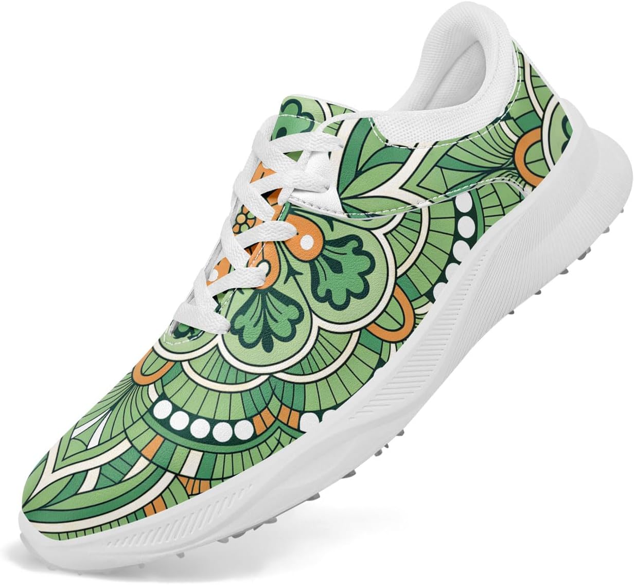 

Мужские и женские модные гольф-туфли с принтом мандалы, яркие, дышащие, без шипов, стильные, удобные, на шнуровке, кроссовки для гольфа Coolcustomize, белый/синий/зеленый/оранжевый