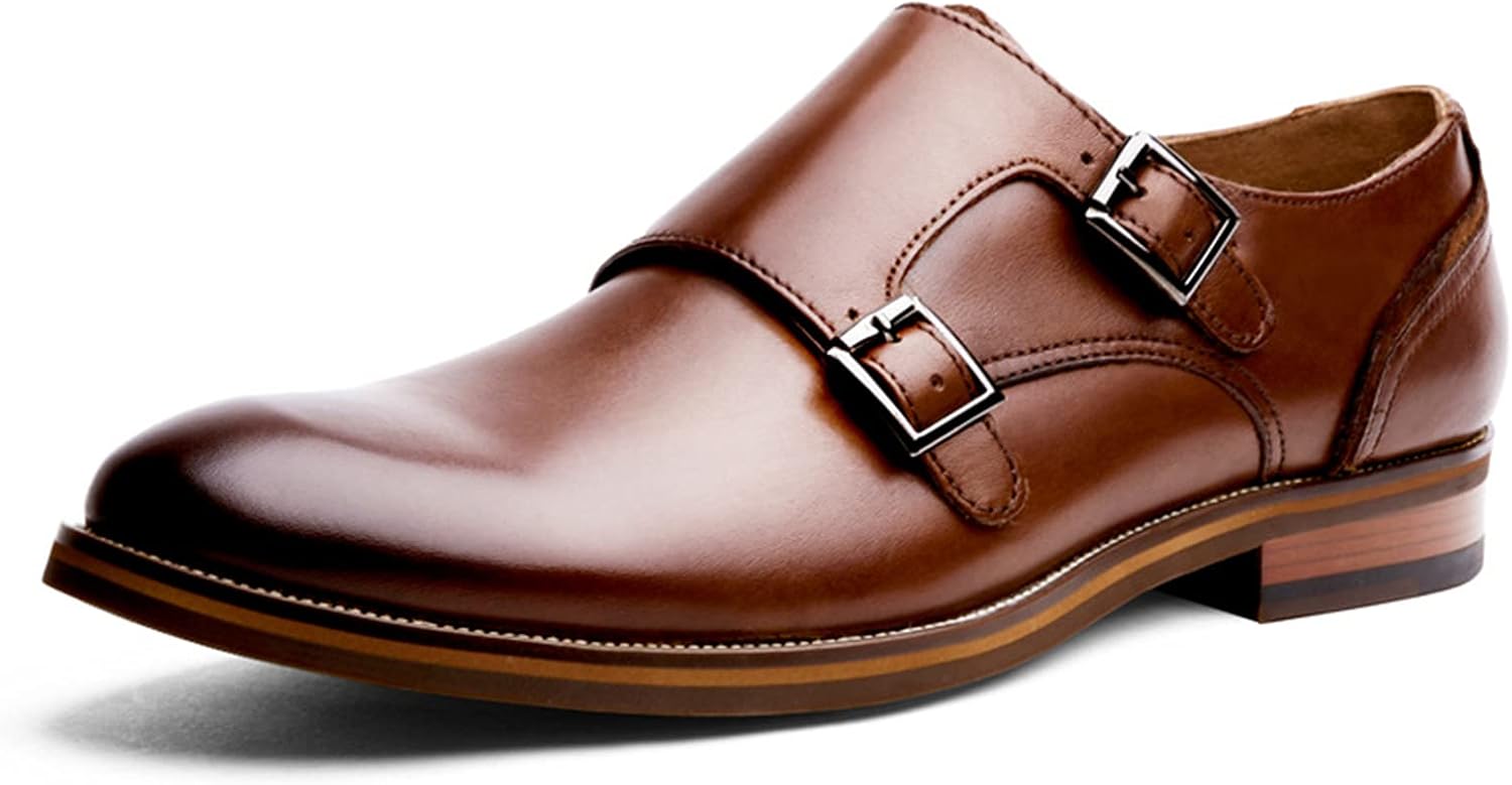 

Мужские сандалии WKNBEU на одну пряжку, слиперы, оксфорды с гладким носком, современные формальные деловые туфли, коричневые - US10/UK9/EU43