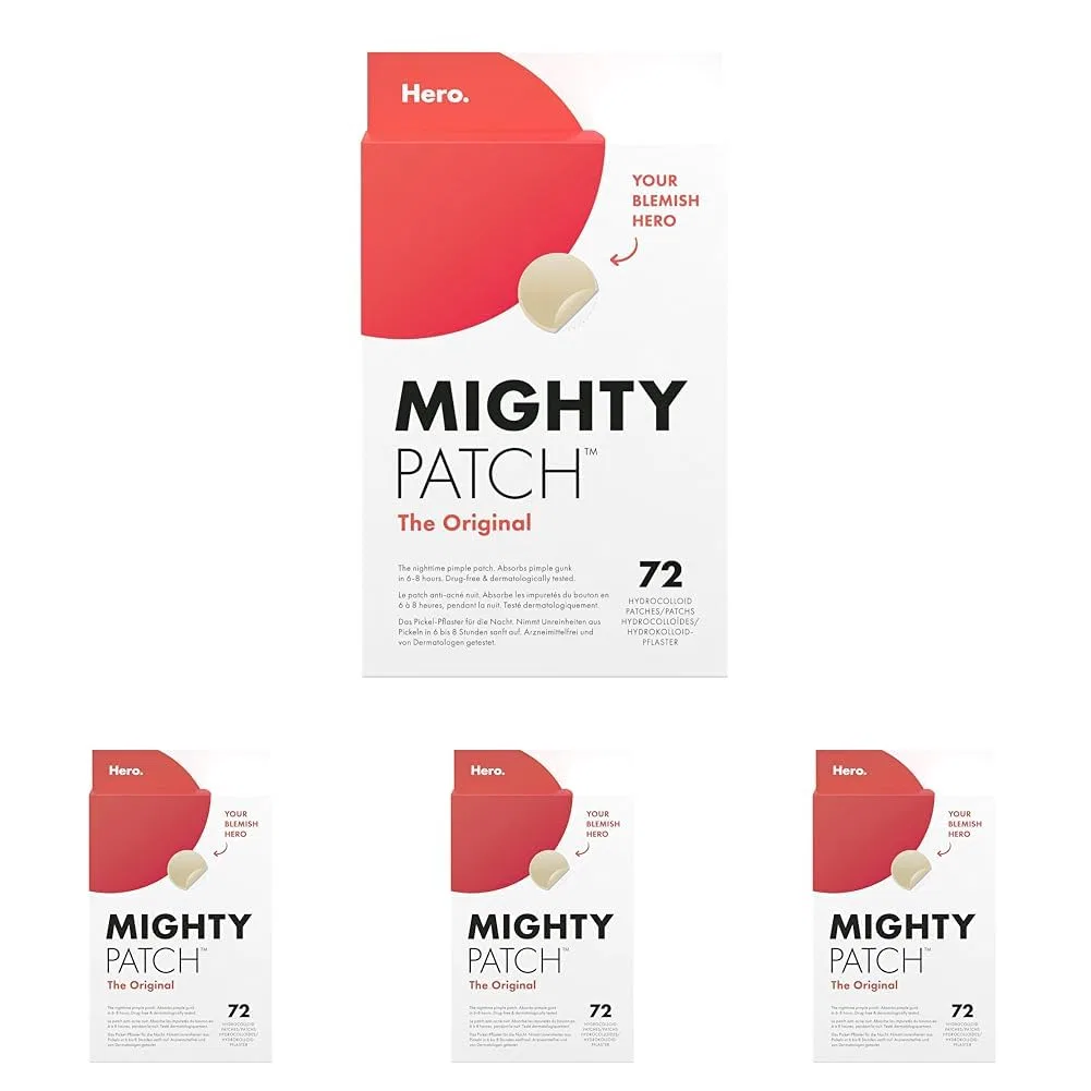Гидроколлоидные патчи от прыщей Mighty Patch Original Hero Cosmetics, 72 шт. Hero Cosmetics