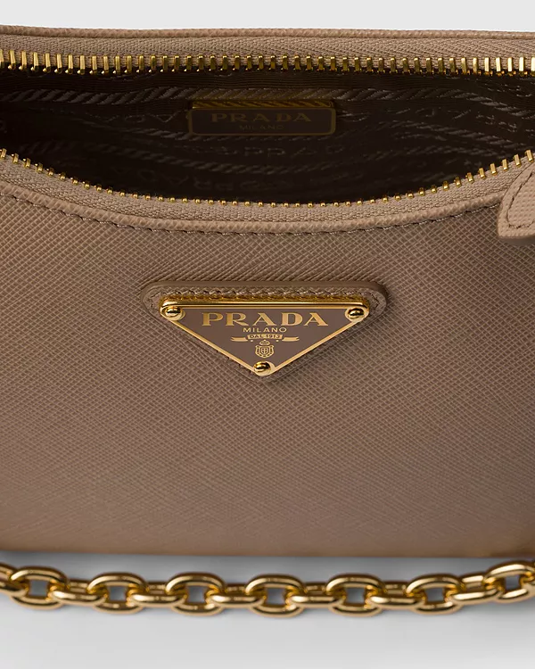 Сумка Re-Edition 2005 из сафьяновой кожи Prada, бежевый — фото 3