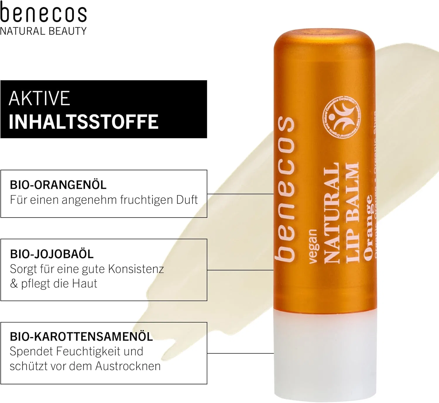 Натуральный бальзам для губ с апельсином от Benecos Benecos, Orange — фото 3