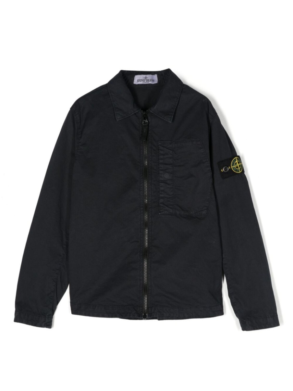 

Stone Island Junior куртка-рубашка с нашивкой Compass, синий