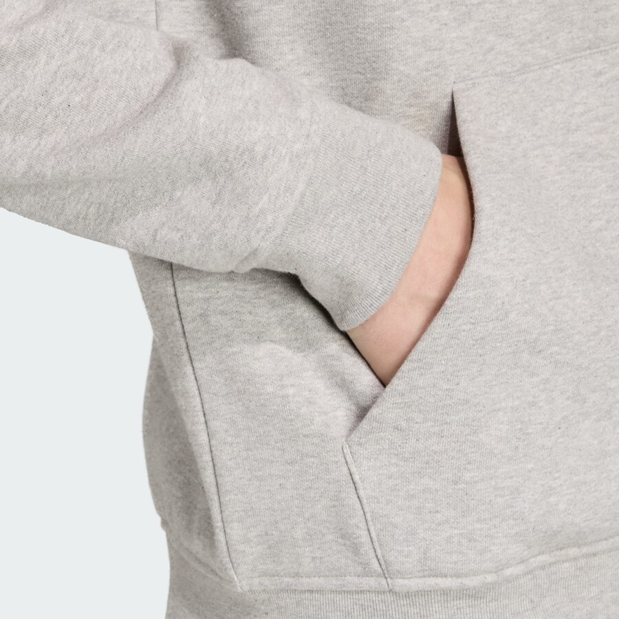Толстовка с капюшоном на молнии ADIDAS ORIGINALS Trefoil Essentials, пятнистый серый — фото 3