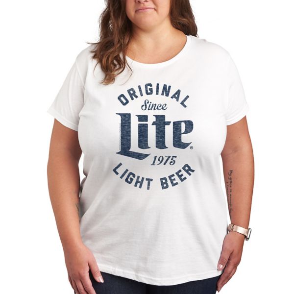 

Плюс оригинальная футболка с графическим принтом Miller Lite с 1975 года Licensed Character, белый