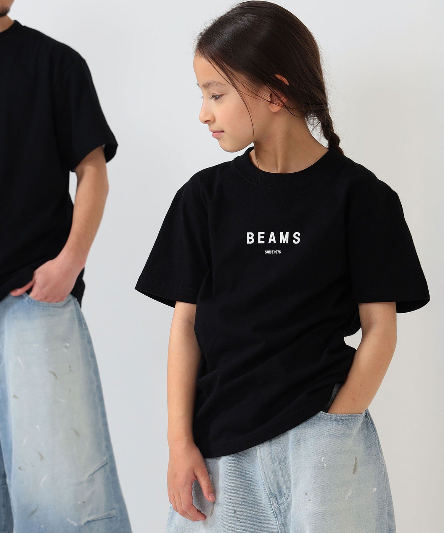 BEAMS * Детская футболка BEAMS / с логотипом BEAMS (110~160 см) 26SS Kodomo Beams, BLACK