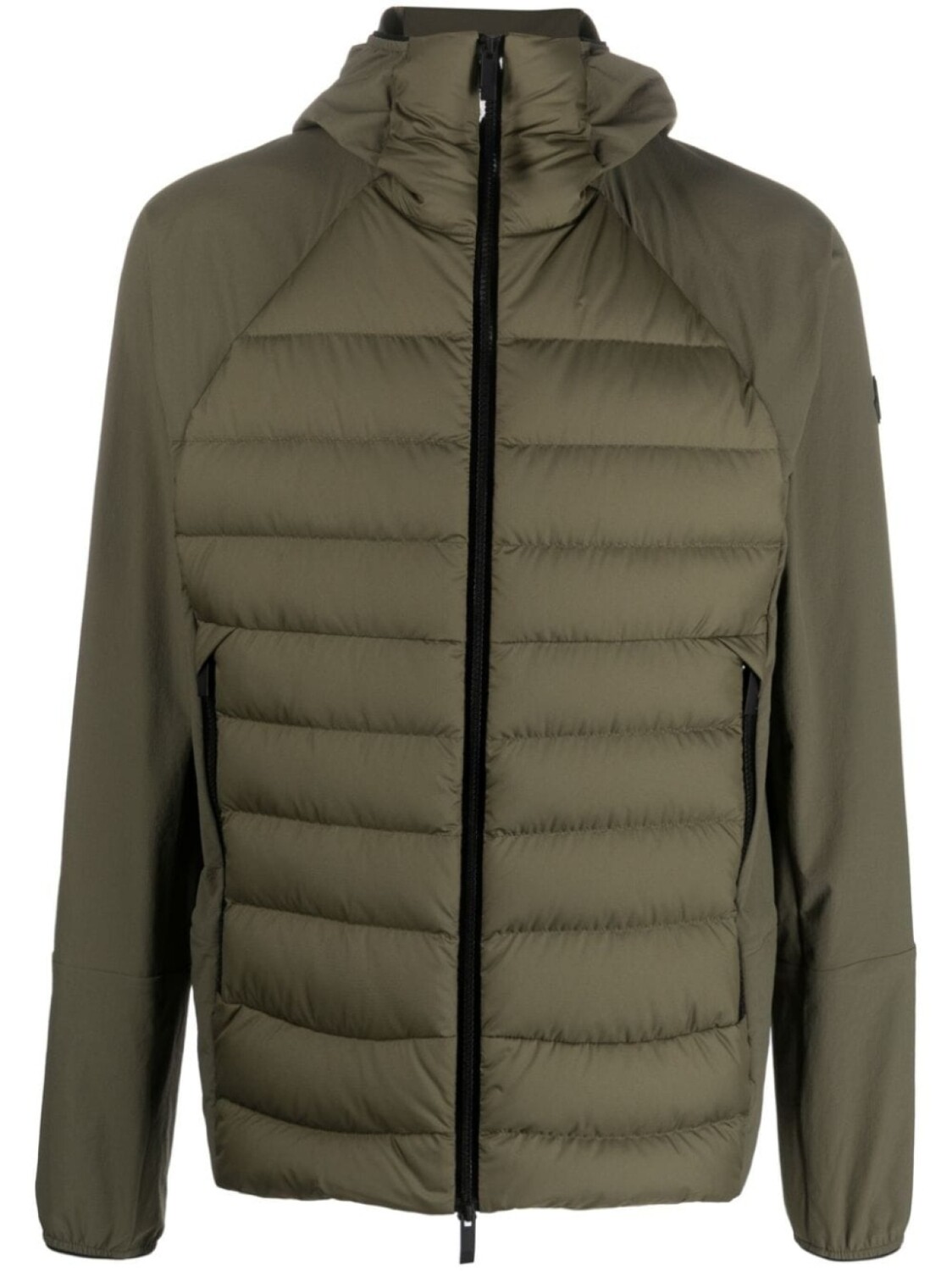 

Moncler пуховик с капюшоном и нашивкой-логотипом, зеленый