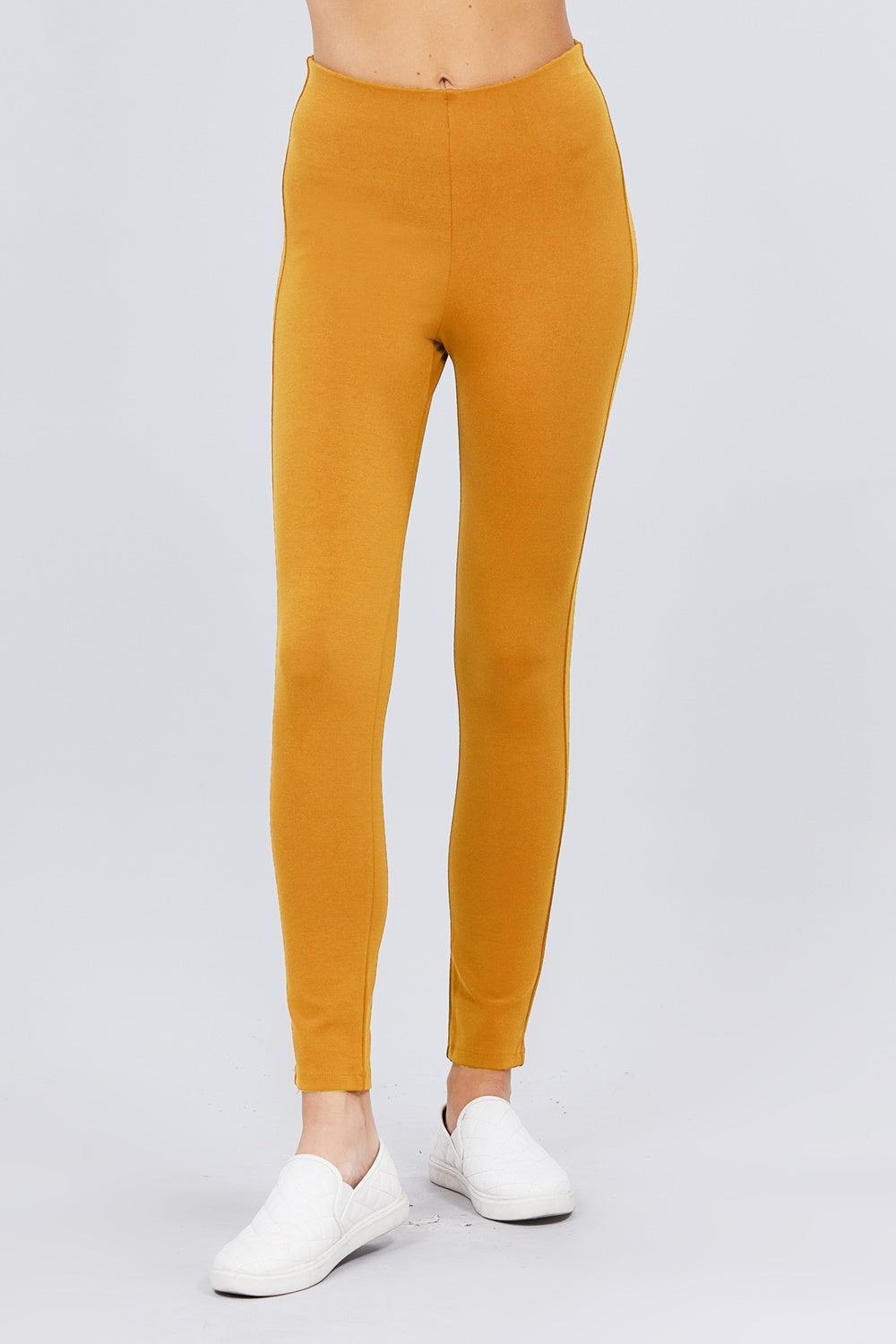 

FASHNZFAB брюки Ponte с эластичной резинкой на талии, цвет deep mustard