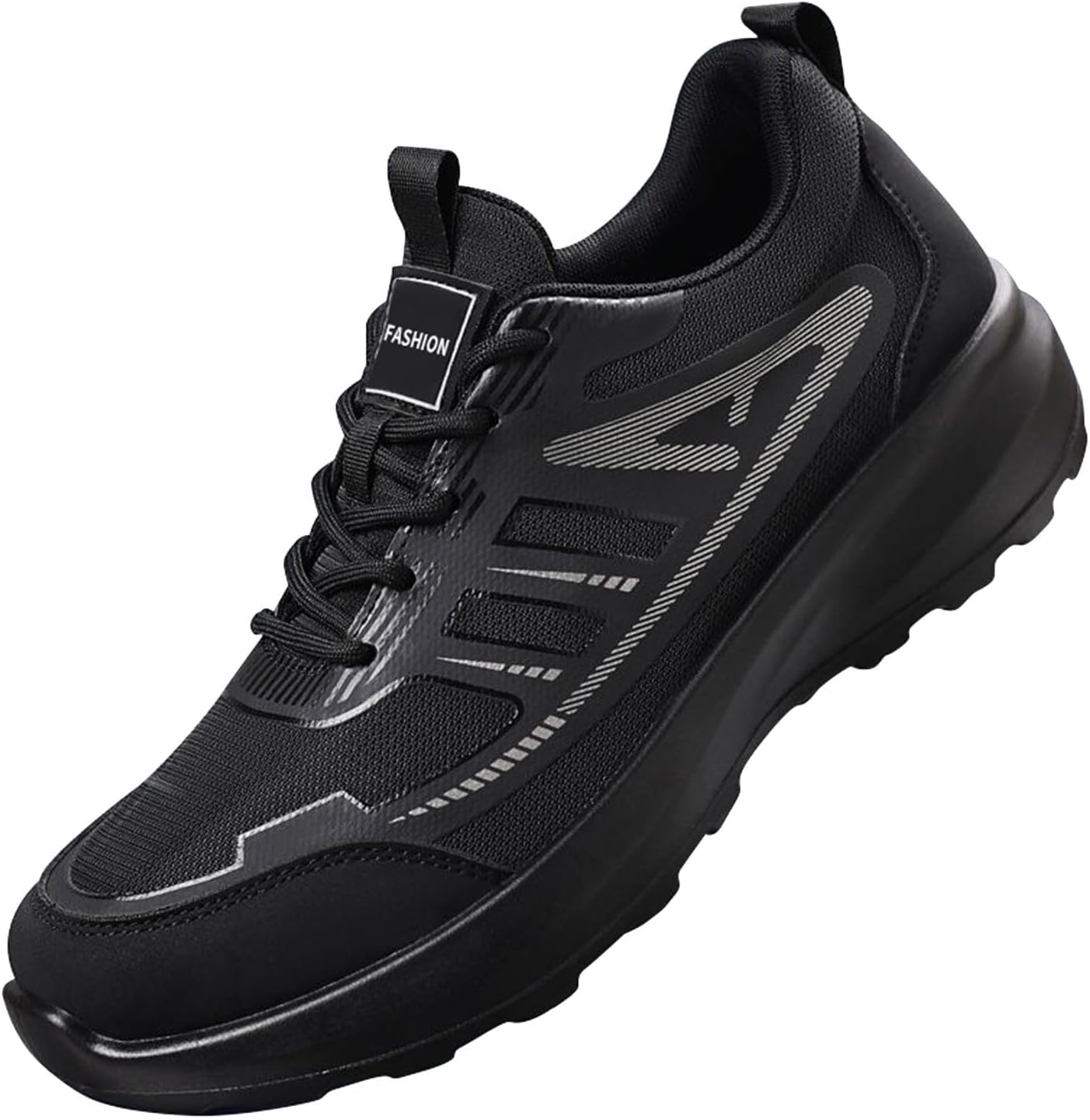 

Мужские удобные прогулочные кроссовки без шнурков для бега и тенниса, дышащие, противоскользящие, спортивные, для тренажерного зала, кросс-тренинга, модные кеды Generic, черный