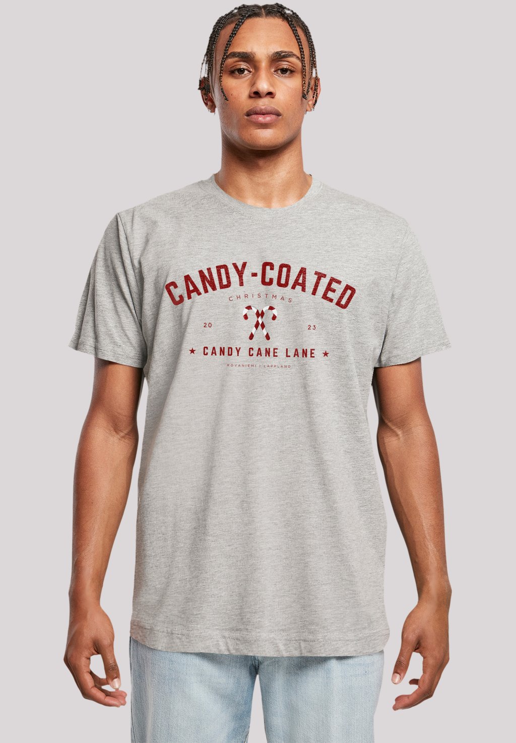 

Футболка с принтом CANDY COATED CHRISTMAS F4NT4STIC, серый