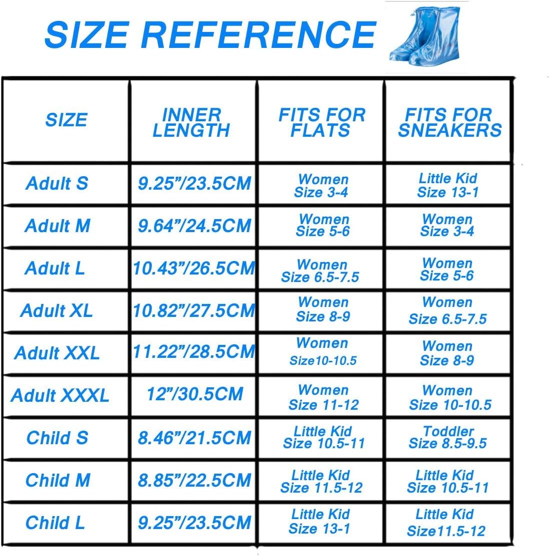 Child Waterproof Shoe Covers Outdoor Rain Overshoes for Girls Boys Chiximaxu, Black — фото 3
