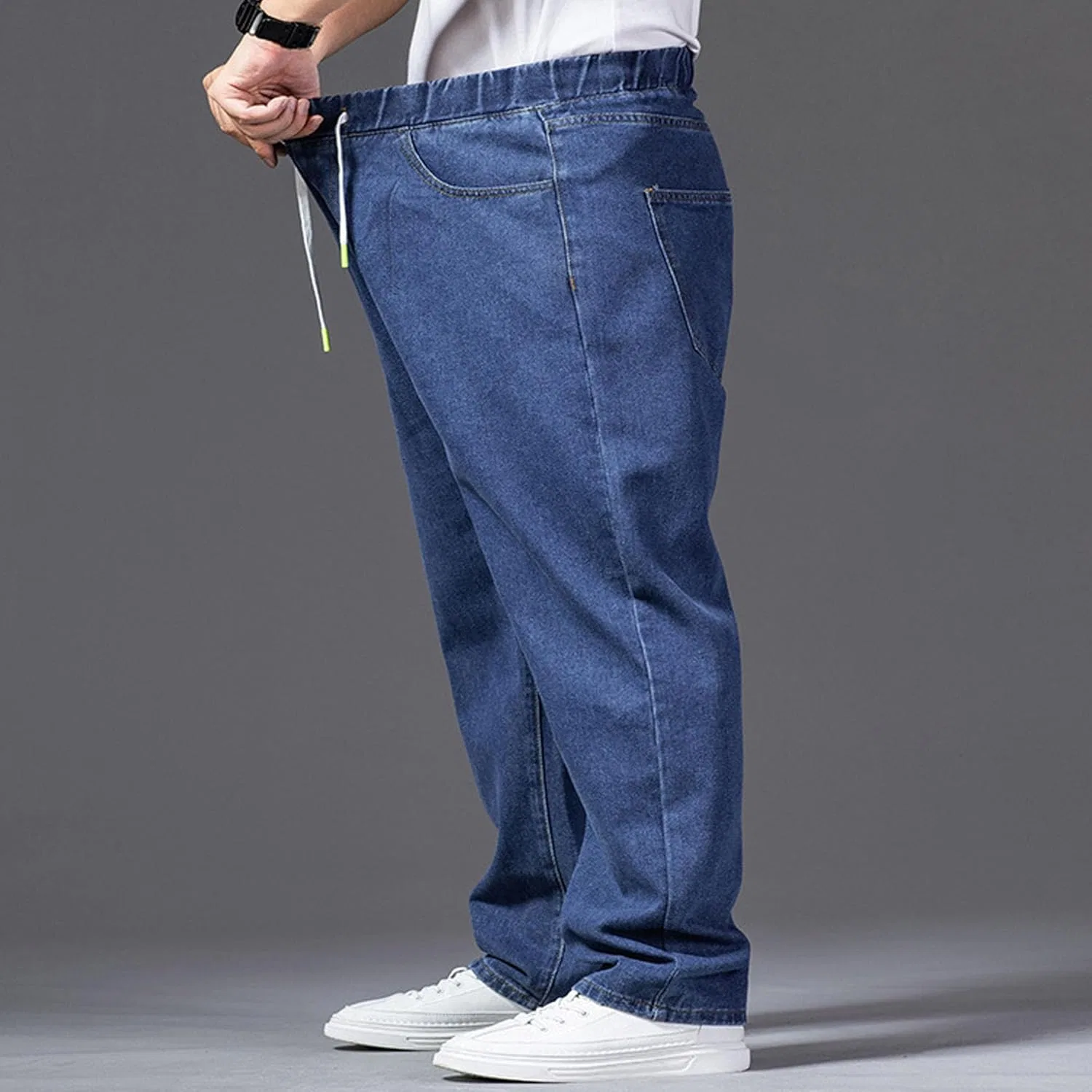 Джинсы свободные, Men's Plus Size Baggy Jeans, синие — фото 3
