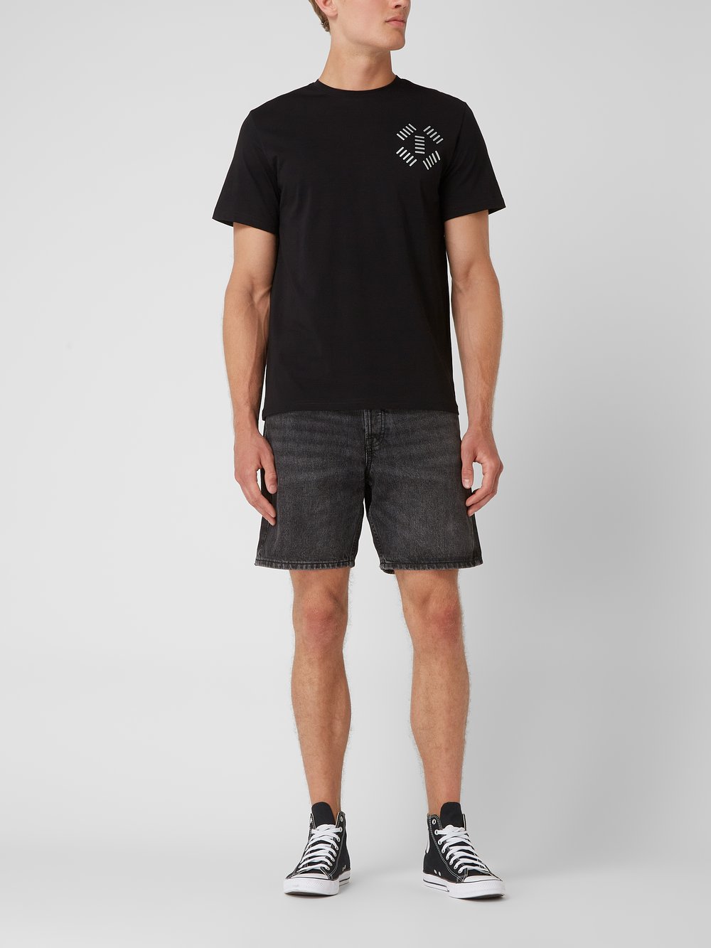 

Свободные шорты из хлопкового денима, модель «Крис» Jack & Jones, антрацит
