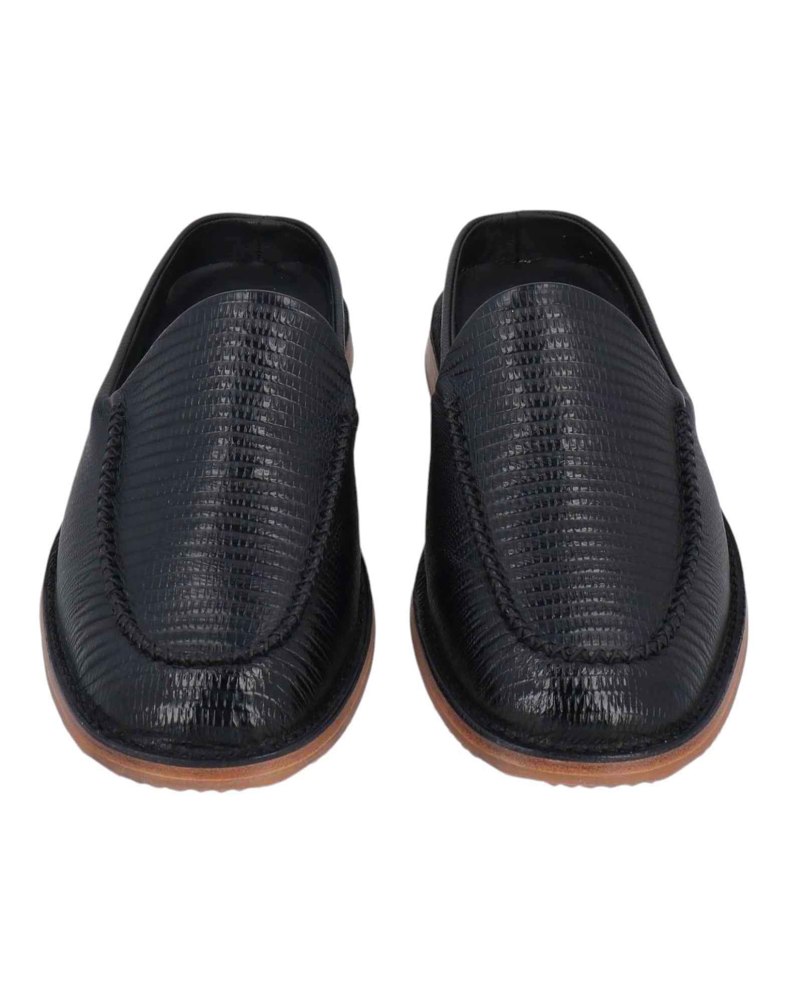 Bally Fosko 6303291 Черные телячьи тисненые кожаные мюли и сабо — фото 2