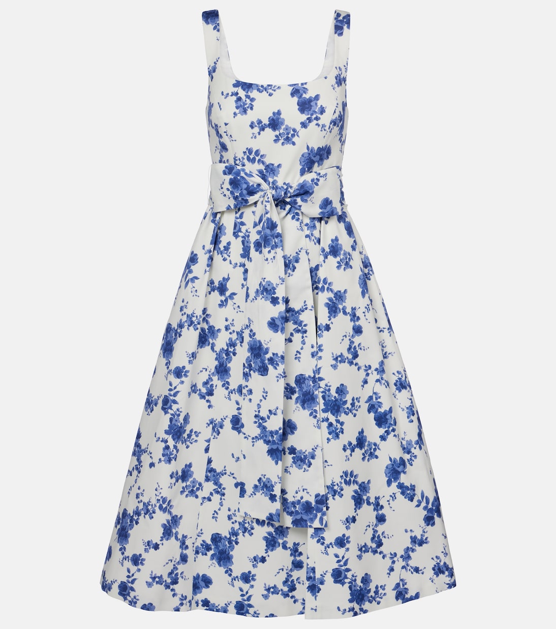 

Платье миди из цветочного фая Carolina Herrera, White Multi
