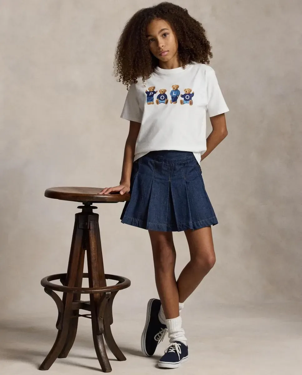 Детская футболка из плотного хлопка с медвежонком Polo Polo Ralph Lauren, белый — фото 2