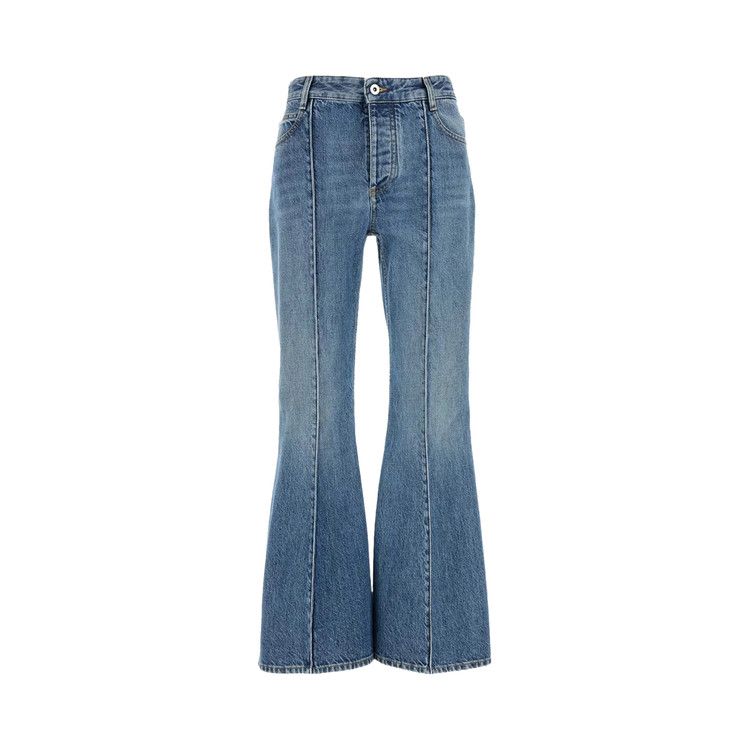

Брюки Bottega Veneta Cropped Kick Flare Leg Denim, Mid Blue