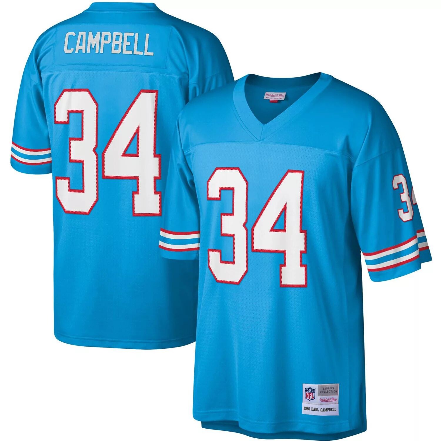 

Мужская голубая футболка Mitchell & Ness Earl Campbell Хьюстон Ойлерз Legacy Replica, Синий, Мужская голубая футболка Mitchell & Ness Earl Campbell Хьюстон Ойлерз Legacy Replica