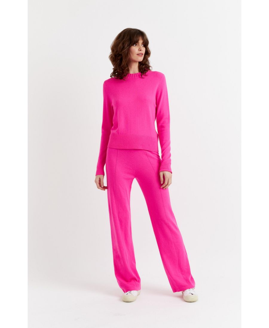 

Женские спортивные брюки из шерсти и кашемира с широкими штанинами Chinti & Parker, Hot pink