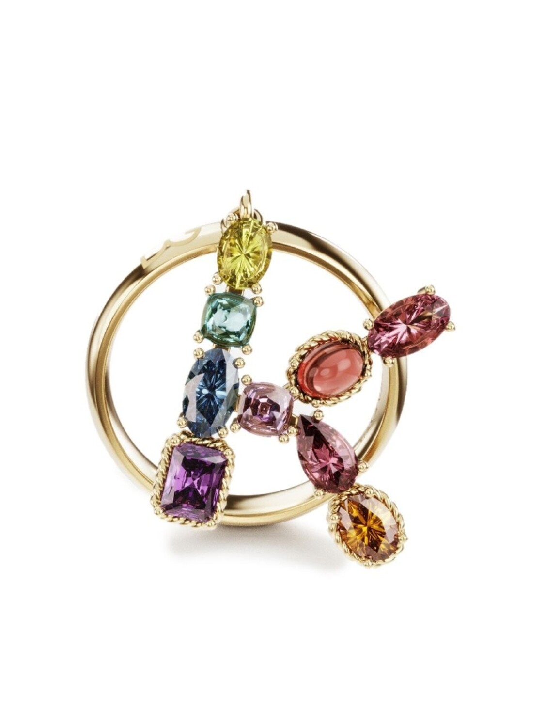 

Кольцо Rainbow Alphabet K из желтого золота с камнями Dolce & Gabbana, золотой